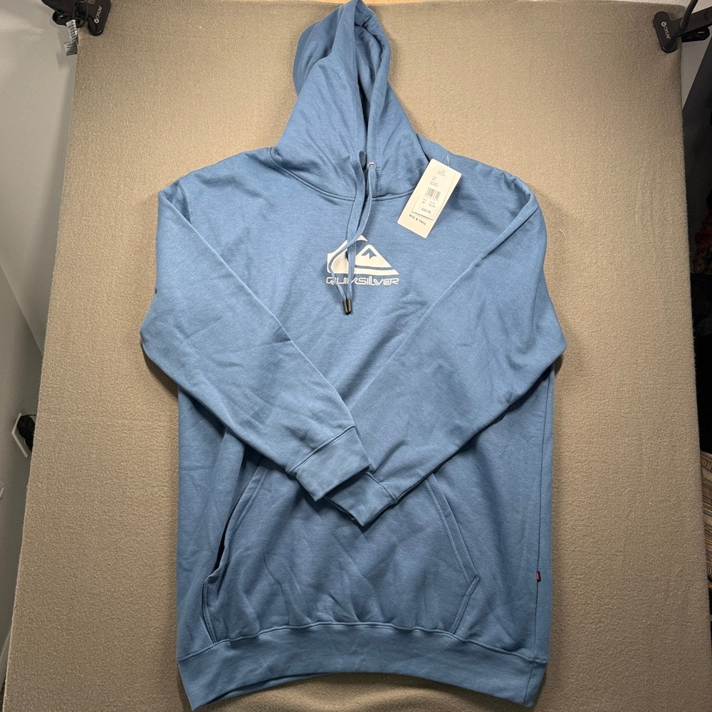 Quiksilver Hoodie Mens 2XL Blue Logo Fleece Big & Tall QSFH001KL